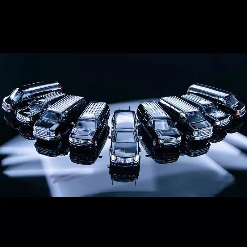 596 รุ่น 1: 64 North Exhibition Presidential Car Set Cadillac Beast จําลองรถรุ่น Limited Edition
