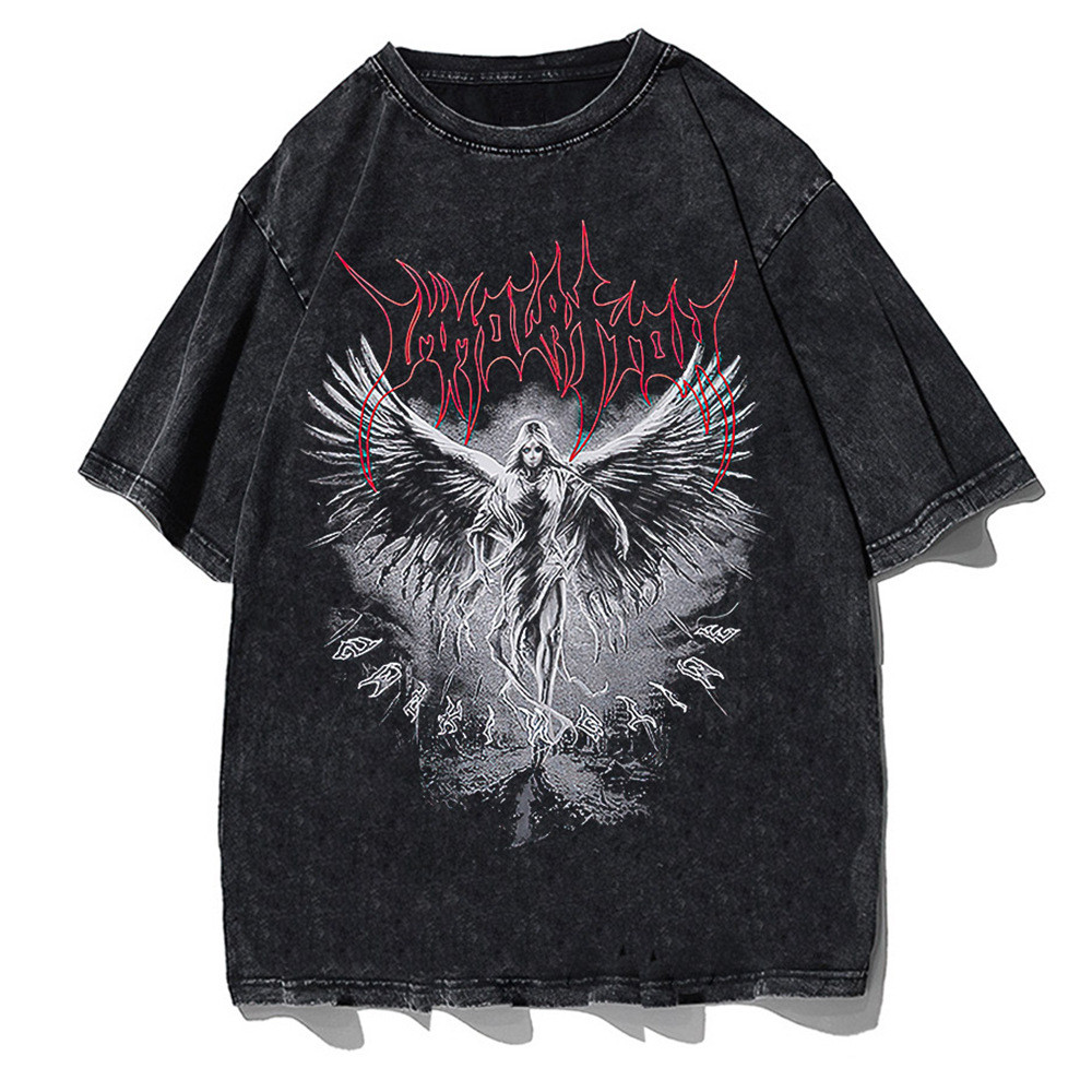 COD Gothic Wing Graphic Print T-Shirts Summer Hip Hop Streetwear 1O2Y