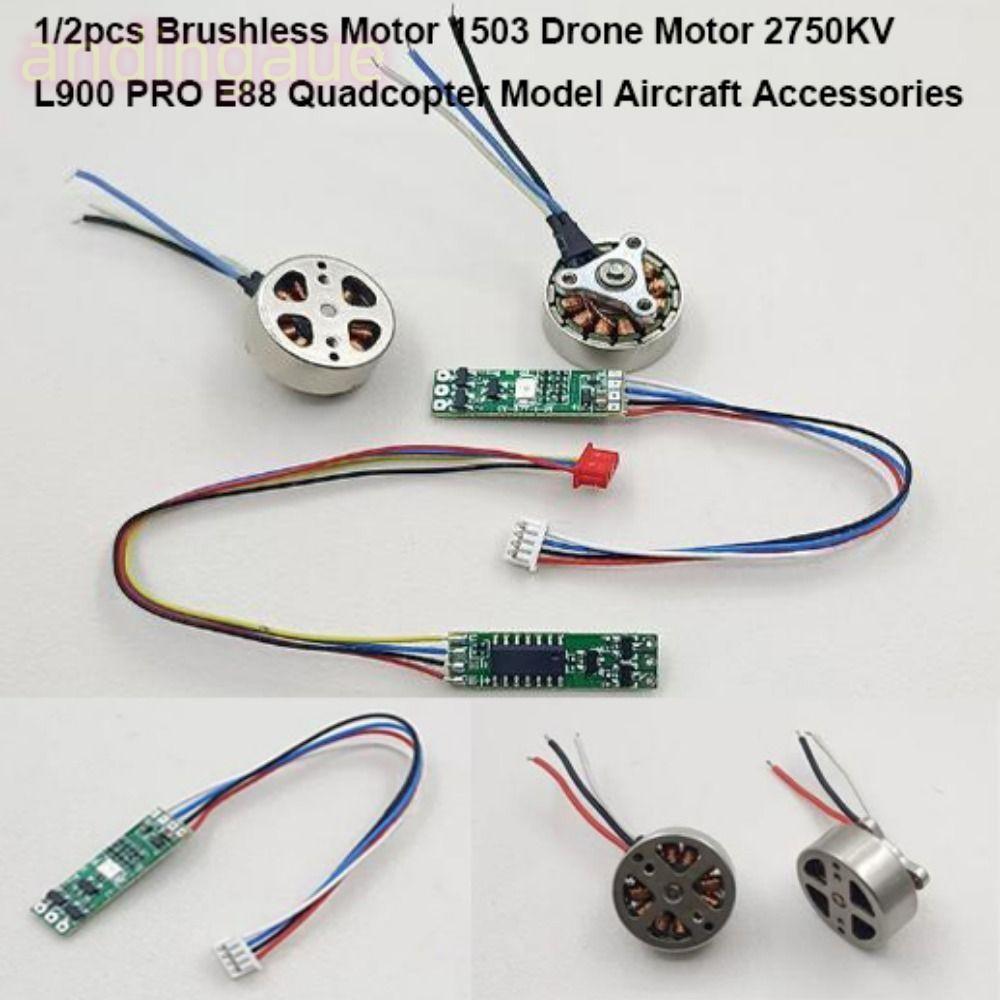 ANDIN 1/2 ชิ้นชิ้นส่วนมอเตอร์ไร้แปรง, 10 รูปแบบ 2 ช่อง 1503 โดรนมอเตอร์ไร้แปรง, 2750KV L900 โลหะ E88