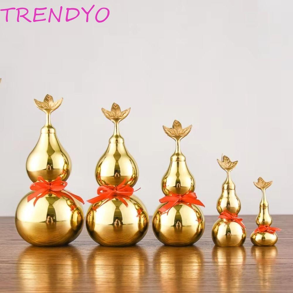 TRENDYO รูปปั้นน้ําเต้าทอง และขวดเงินนำโชครูปใบไม้ ขนาดเล็ก สำหรับตกแต่งบ้านและออฟฟิศ