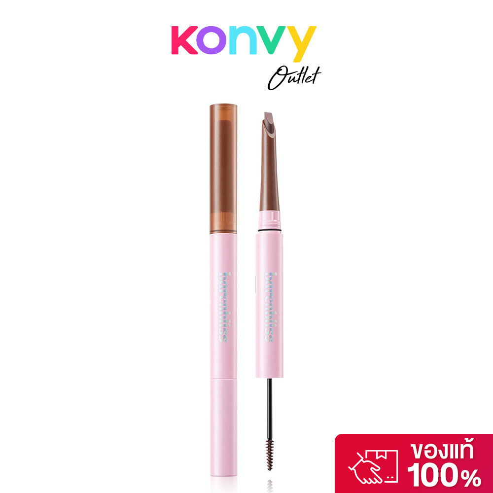 barenbliss Plushy Eyebrow Duo 1.19g #Dark Brown แบร์แอนด์บลิซ เมค มี พลัชชี่ อายโบรว์ ดินสอเขียนคิ้ว 2-in-1.