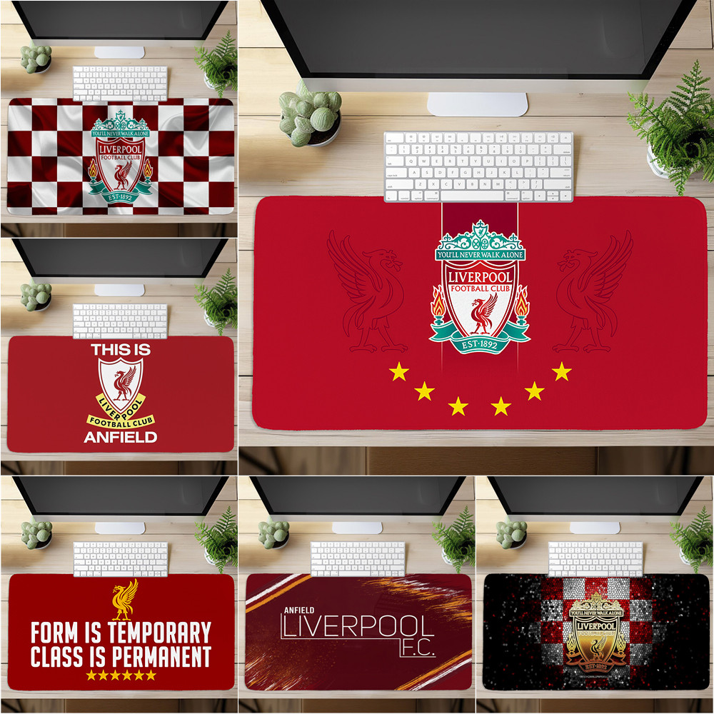 Liverpool Football Club Logo Mouse Pad Art Printing Computer Keyboard Desk Pad (60x30 ซม./80x40 ซม.)