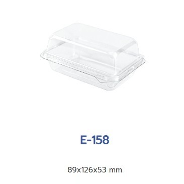 กล่องแซนวิชสี่เหลี่ยมใส ฝาล็อค E-158 1แพค/ 50 ชิ้น