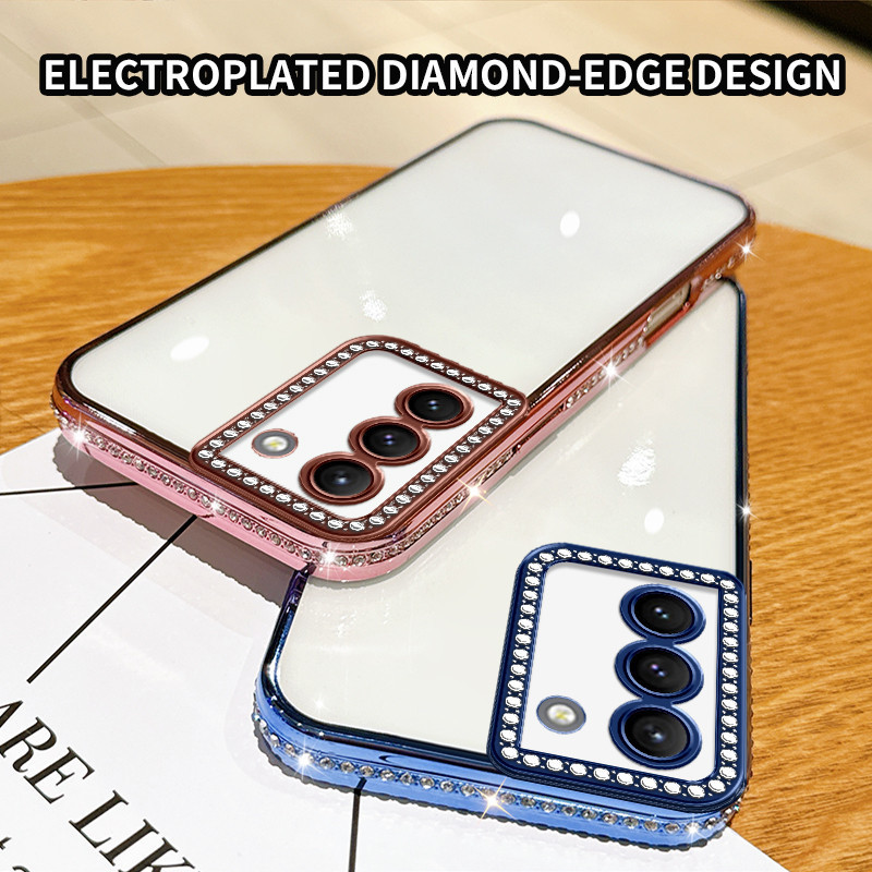 Samsung S21FE SM-G990E SM-G9900 SM-G990W2 SM-G990U3 SM-G990B2 SM-G990U2 S21 FE Electroplated โปร่งใส