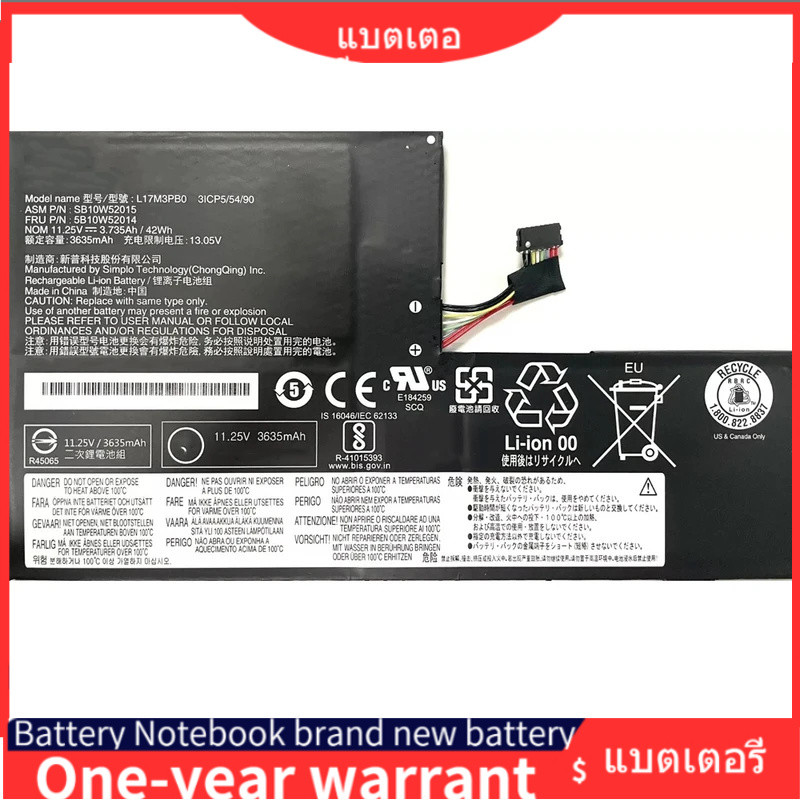 แบตเตอรี่แล็ปท็อป L17L3PB0 L17M3PB0 15.2V 42Wh สำหรับ Lenovo Chromebook 100E 300E 500E C340-11 L17C3