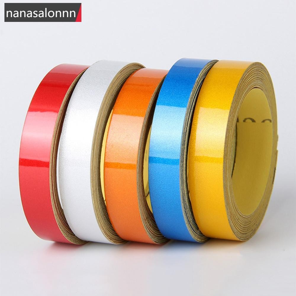 NNL 1Pc 5mx1 ซม./5mx2 ซม.รถจักรยานยนต์รถ Luminous สติกเกอร์สะท้อนแสงเทปสะท้อนแสง