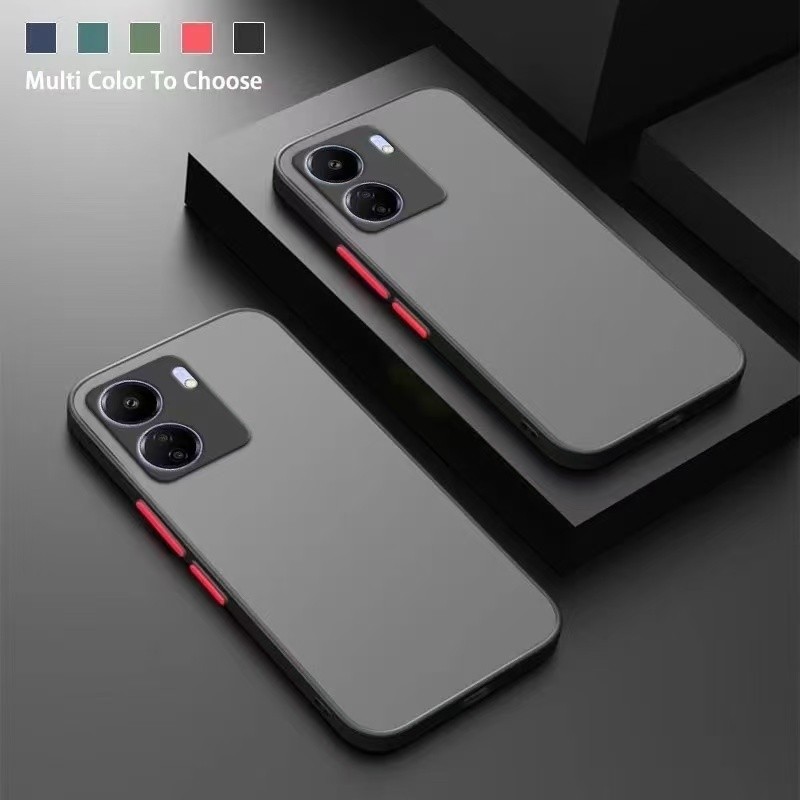⚡️ส่งจากไทย⚡️เคสกันกระแทก ปุ่มสีผิวด้าน ขอบนิ่มหลังแข็ง iNfinix Hot60Pro Smart10 Smart9 Hot50i Pop10
