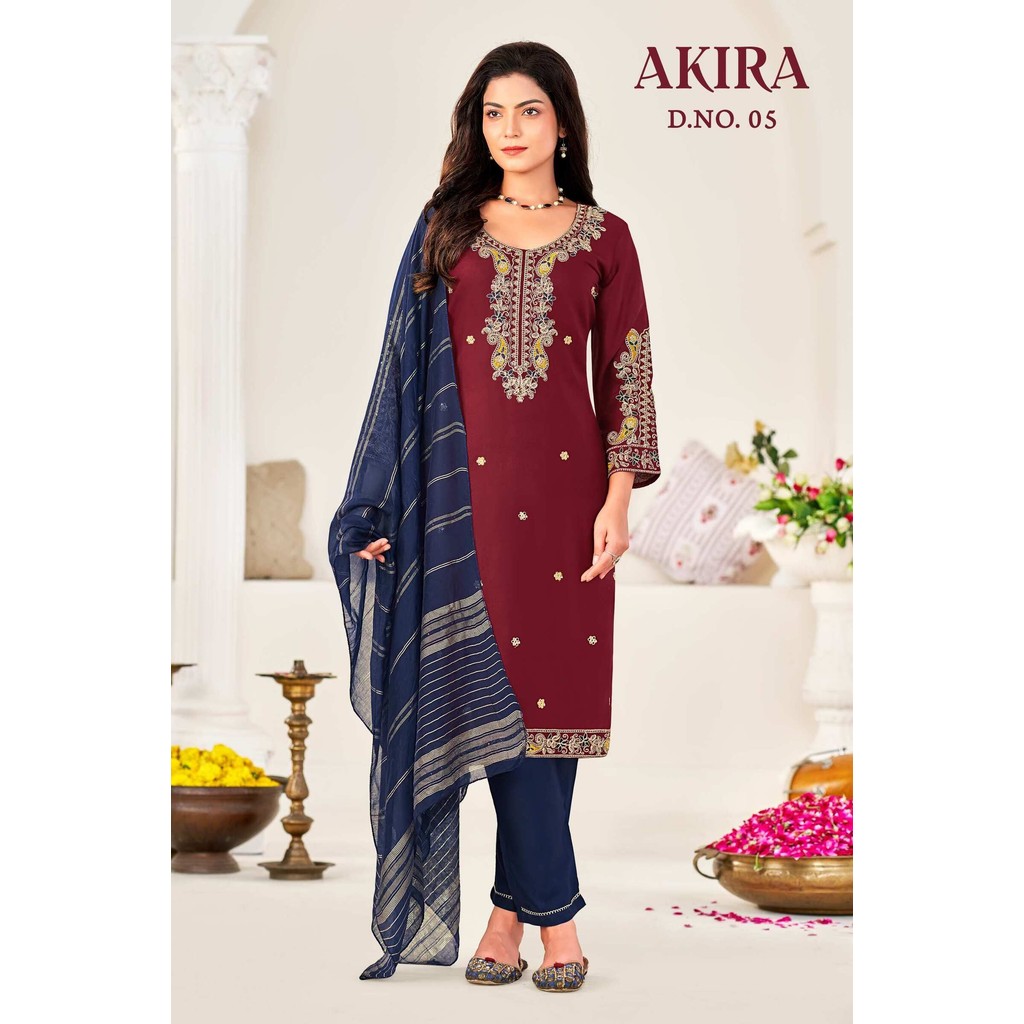 Grand ปัก Punjabi Suit Kurti With Pants & Duptta