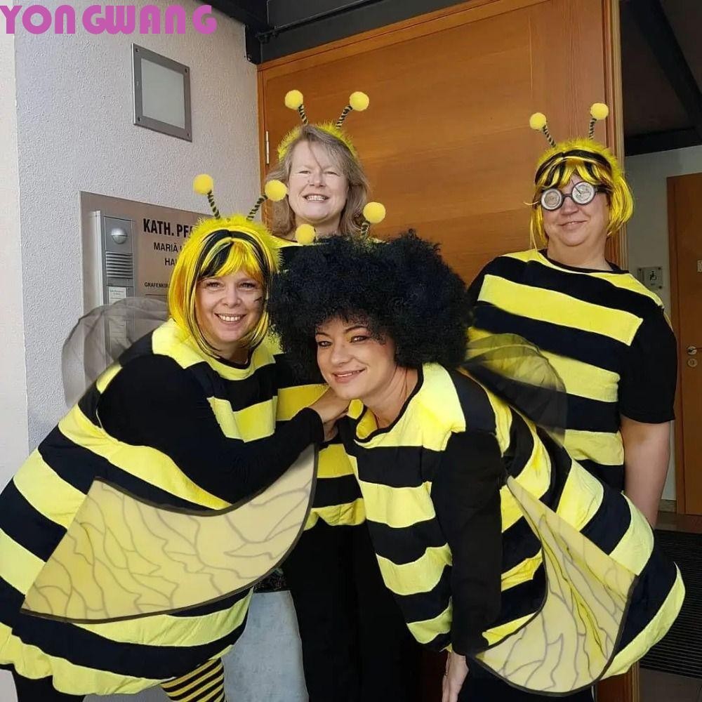 YONGWANG66HR 1 ชุดสีเหลือง Bee คอสเพลย์ Jumpsuit,เครื่องแต่งกาย Photo Prop เครื่องแต่งกายวันหยุด Pro