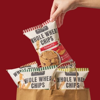 [1 ซอง] WHOLE WHEAT CHIPS 30 กรัม ขนมอบกรอบอร่อย แคลต่ำ ทำจากโฮลวีต De La Lita เดอลาลิต้า โฮลวีตชิปส์ ขนมคลีน