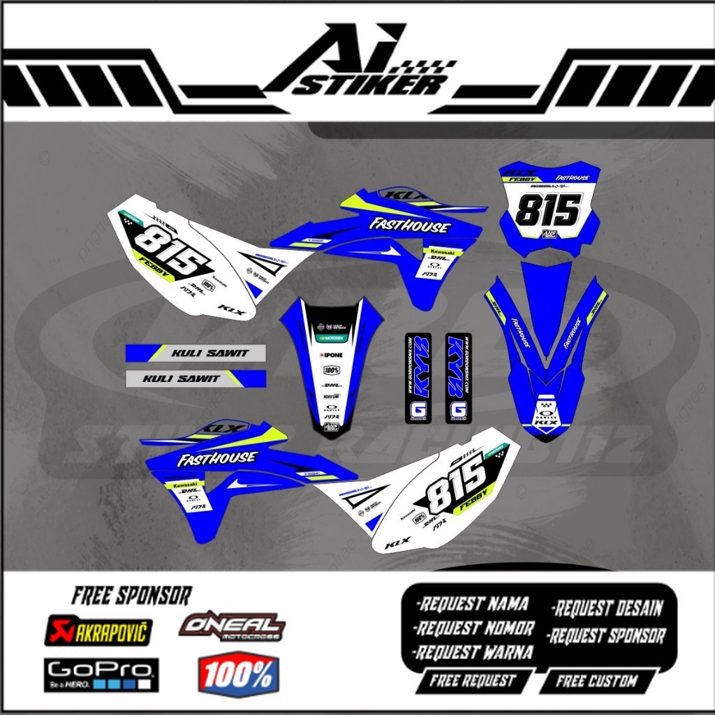 สติ๊กเกอร์รูปลอก KLX GORDON FULL BODY DECAL GORDON DECAL STICKER VARIATION KLX GORDON ฟรี REQUEST
