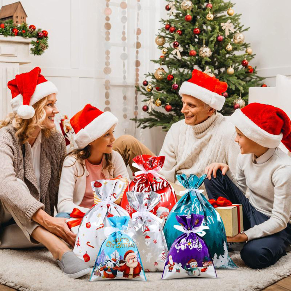 Package Holiday Drawstring Present Bag Saves Wrapping Time Present สําหรับครอบครัวเพื่อน