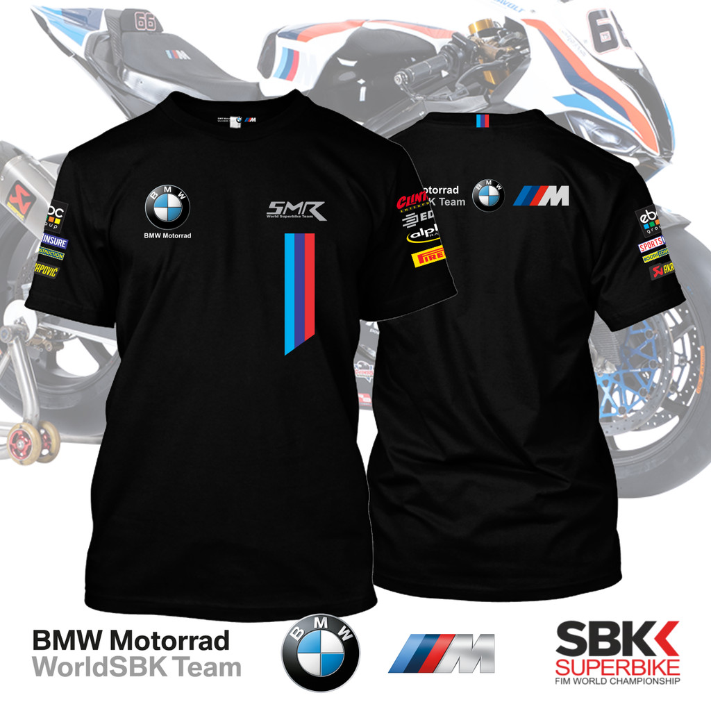 เสื้อยืด BMW Motorrad WSBK Style Collection Motorsport 2025 Super Premium Available T-shirt 5XL สีดำ