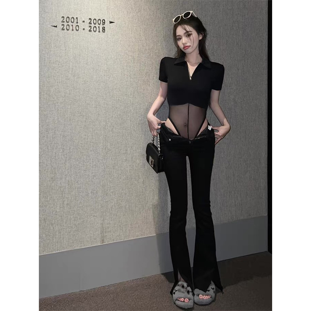 kitty.vogue พร้อมส่ง ชุดบอดี้สูท ดีเทลซีทรู คาวาอี้ สีดำ สาวเท่ ทรงรัดรูปใส่ง่าย -FY9080 ราคา ถูกที่สุด ดีลบีเคเค แกลเลอรีภาพที่ 9