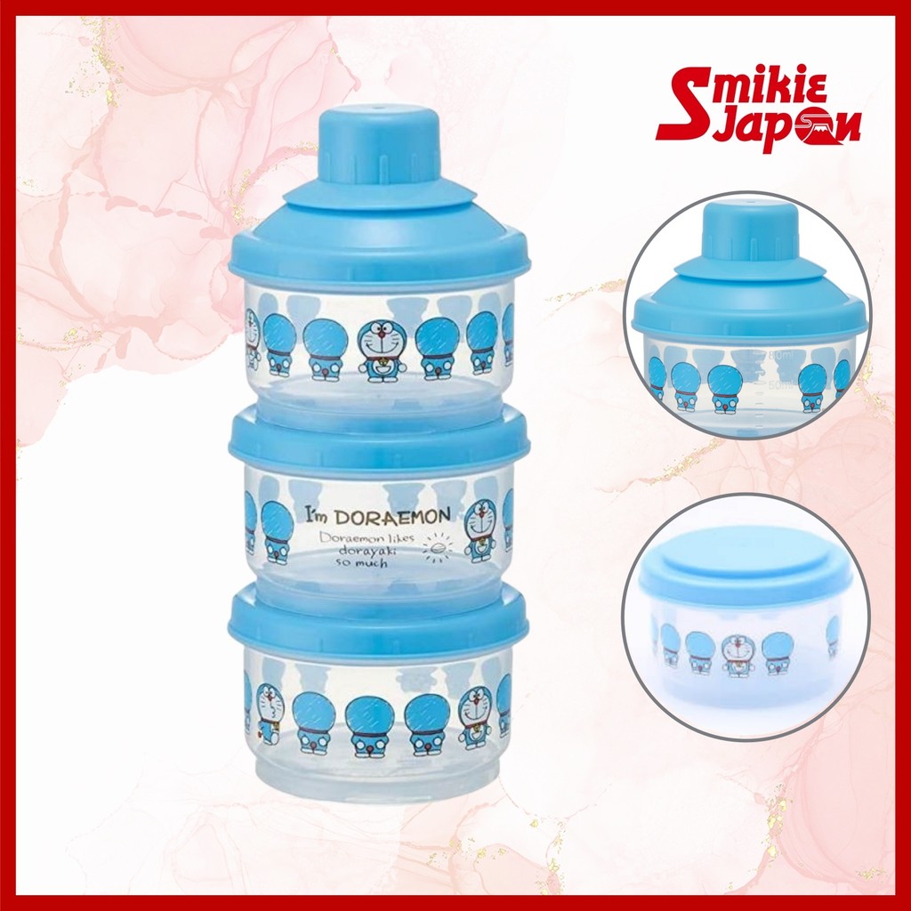 Skater 3 Pieces Storage Container Subdivided Milk Powder Container Milk Case Doraemon 100ml