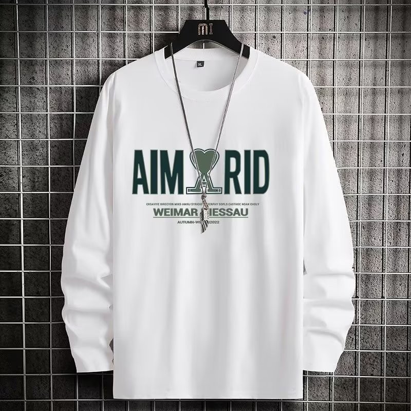 2025 NEW 2025 Long Sleeve T-Shirt Men Autumn 2023 New Japanese Style Loose Top Student Base Layer Sh