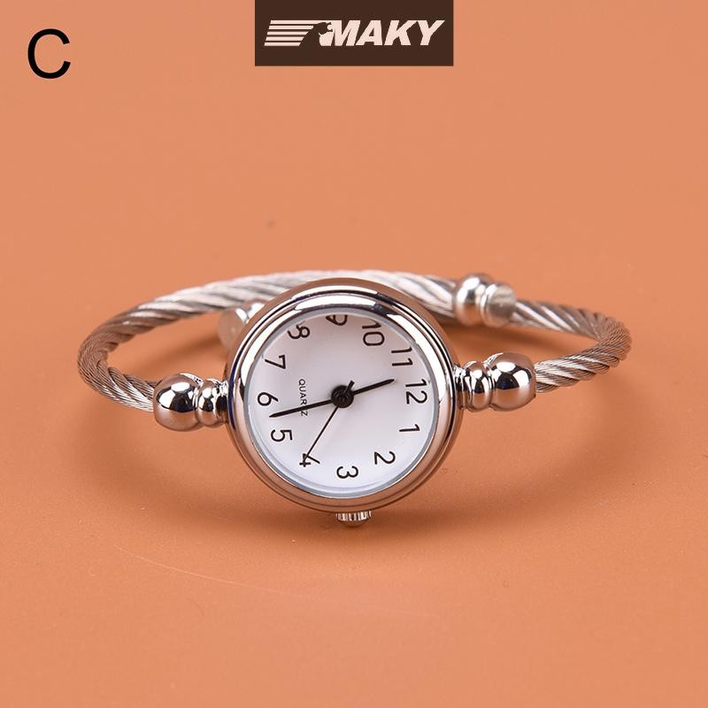 Llph 1 ชิ้น สีเงิน นาฬิกากําไลข้อมือ ผู้หญิง แฟชั่น สร้อยข้อมือ นาฬิกาควอตซ์ นักเรียน นาฬิกา LLP - รูปที่ 4