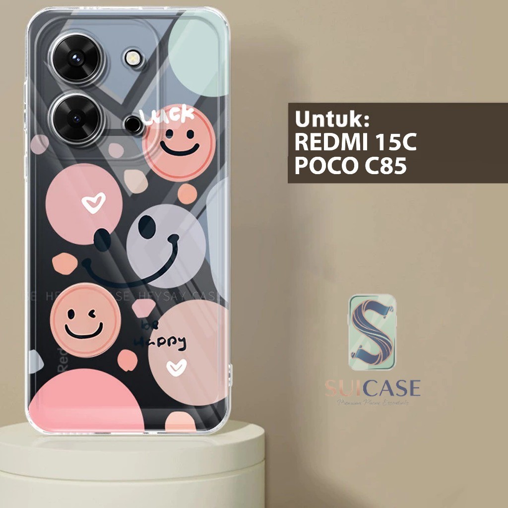 พรีเมี่ยม GLOSSY CLEARCASE เข็มทิศนุ่มสําหรับ REDMI 15C และ POCO C85 4G / 5G MOTIF PNG-ANIMATION-12