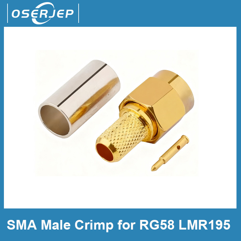 1/2/5PCS SMA ชายปลั๊ก Crimp สําหรับ RG58 LMR195 RG400 RG142 LMR400 50-3 สาย RF Connector