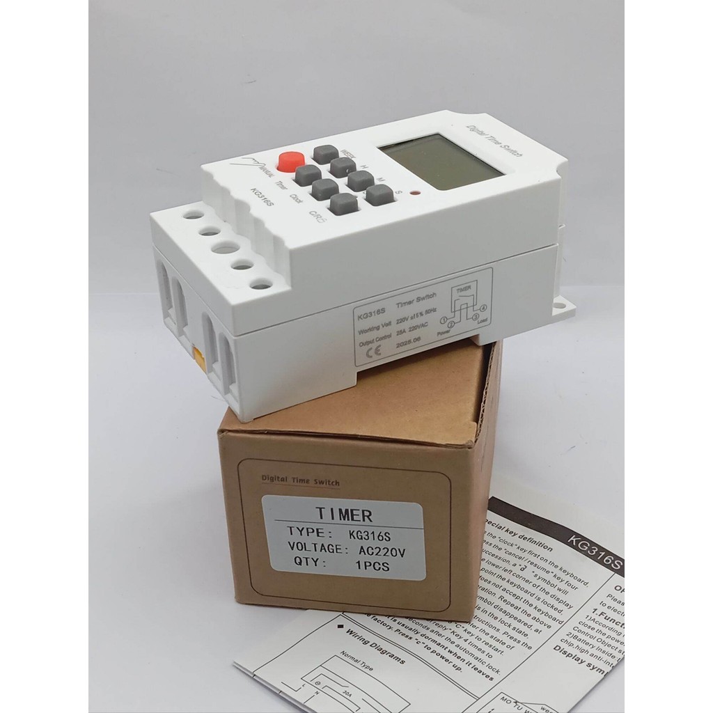NEW ไทม์เมอร์ KG316S-II 12VDC 24VDC 220VAC ตั้งได้ละเอียดเป็นวินาที นาฬิกาตั้งรายสัปดาห์ 30 โปรแกรม 
