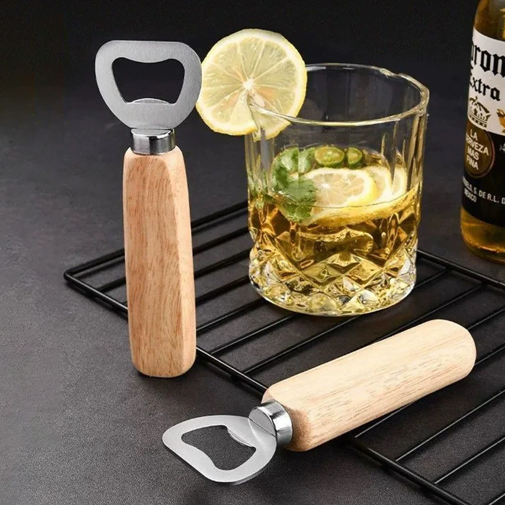 BLIVO ที่เปิดฝาขวด ที่เปิดขวด ด้ามจับไม้ ที่เปิดฝาขวดน้ำอัดลม เกรดพรีเมี่ยม ที่เปิดขวดฝากลม สแตนเลส