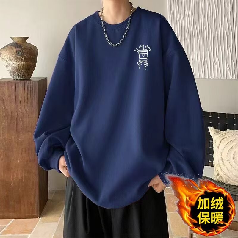 Thickened Crew Neck Jacket NEW Heavyweight without Cap2025Autumn Plus Size Trendy Brand Tops new Fle