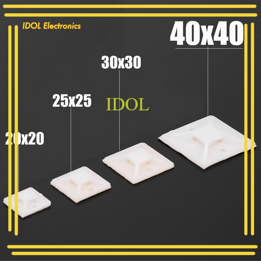 สุดคุ้ม แป้นกาว รัดสายเคเบิ้ลไทร์ แพ็ค 50-100 ชิ้น CABLE TIE MOUNT 20x20 , 25x25 , 30x30 , 40x40 ส่งทุกวัน ราคาส่ง