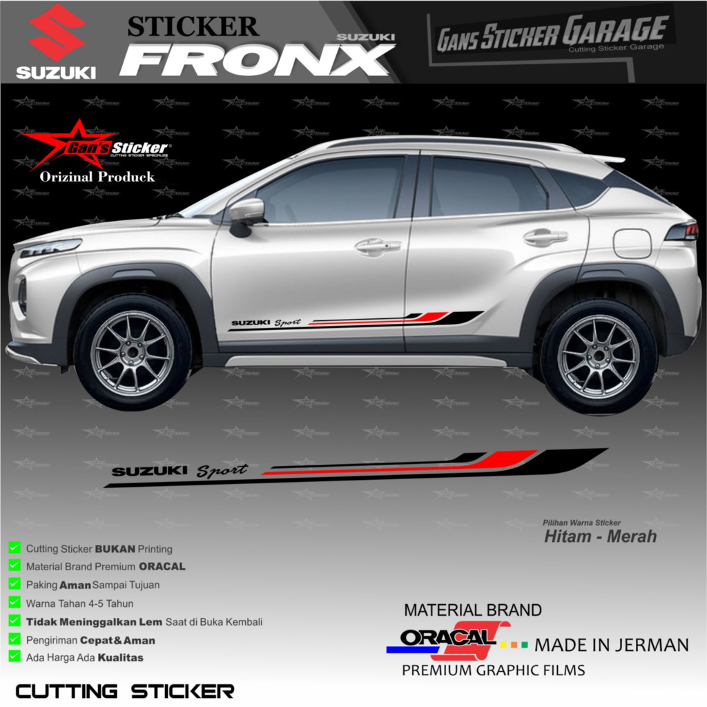 MERAH GNSticker สติ๊กเกอร์ Suzuki FRONX SUV Sport สีดํา แดง