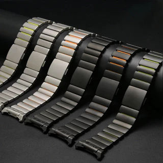 สายไทเทเนียมหรูหราสําหรับ Samsung Galaxy Watch Ultra 2025 Ultra2 ยางธุรกิจสําหรับ GALAXY WATCH ULTRA 47 มม. 2024 สายนาฬิกา