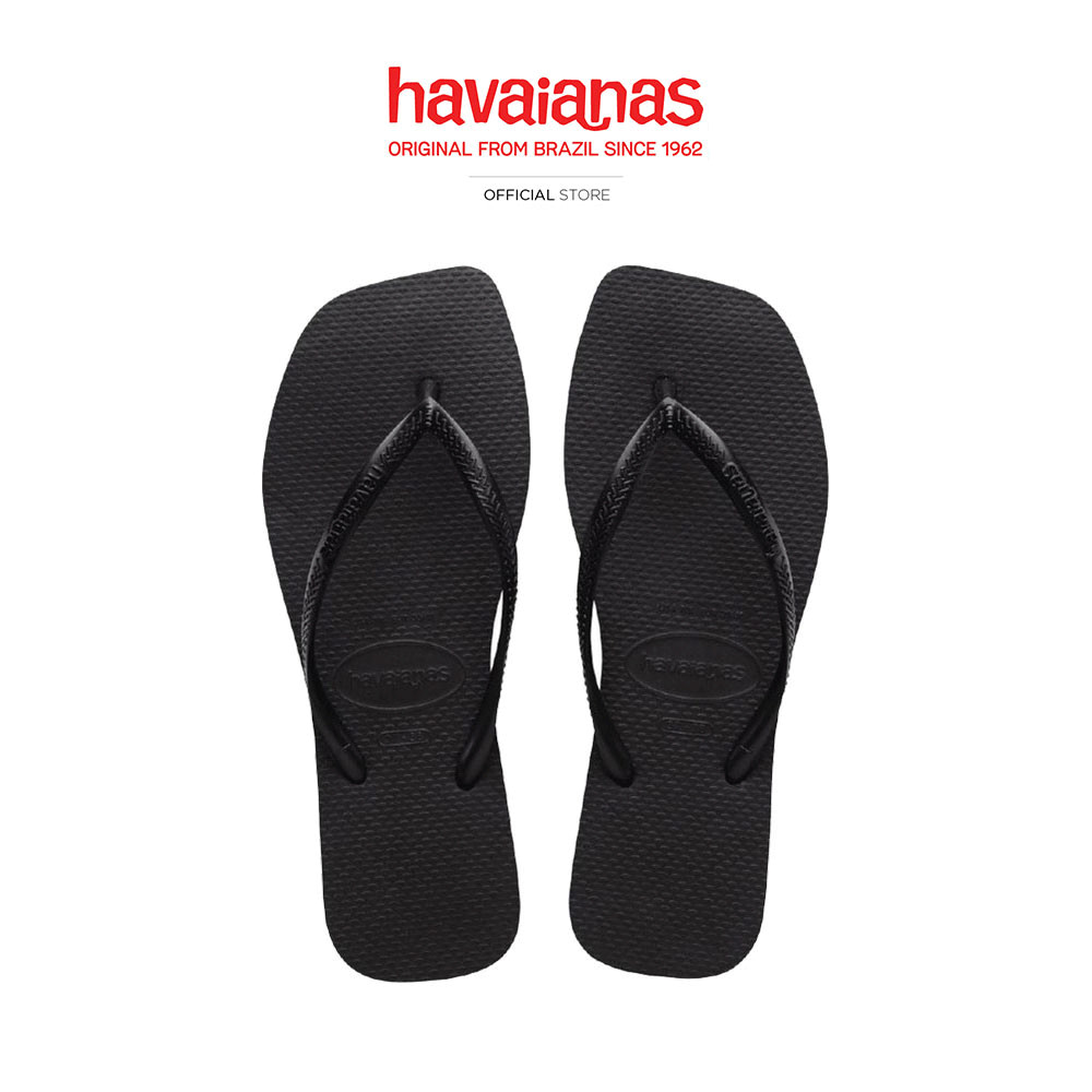 HAVAIANAS รองเท้าแตะ กันน้ำ กันลื่น เบา สบาย Slim Square Flip Flop BLACK 41483010090F_C3BKXX