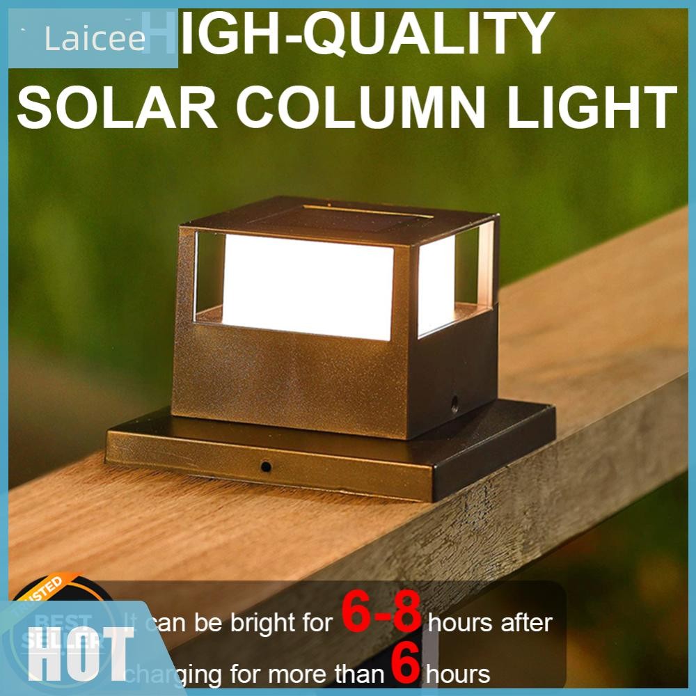 [Laicee.th] ไฟคอลัมน์พลังงานแสงอาทิตย์ LED คอลัมน์พลังงานแสงอาทิตย์ IP54 ไฟเสากันน้ําไฟโพสต์พลังงานแ
