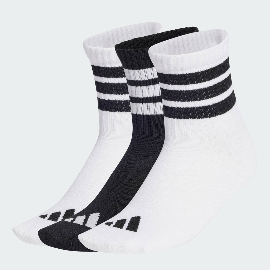 adidas Lifestyle Ribbed Socks 3 Pairs Kids Unisex White JD1349