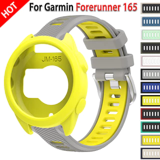 เคสฝาครอบป้องกัน + สายรัดสําหรับผู้เบิกทาง Garmin 165 Band Soft Sport สร้อยข้อมือซิลิโคนอุปกรณ์เสริมสมาร์ทวอทช์