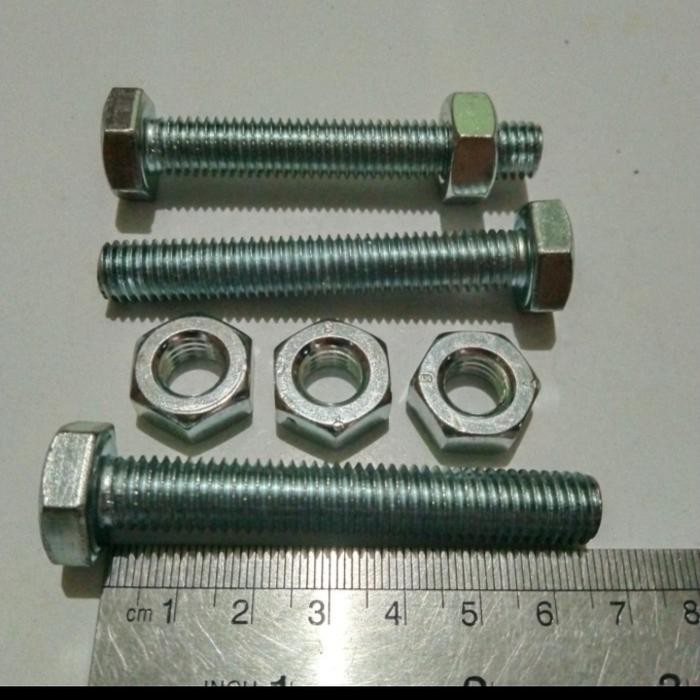 BOLT สีขาว + NUT BMP M10 X 65 MM GALVANIZED (KEY 17)