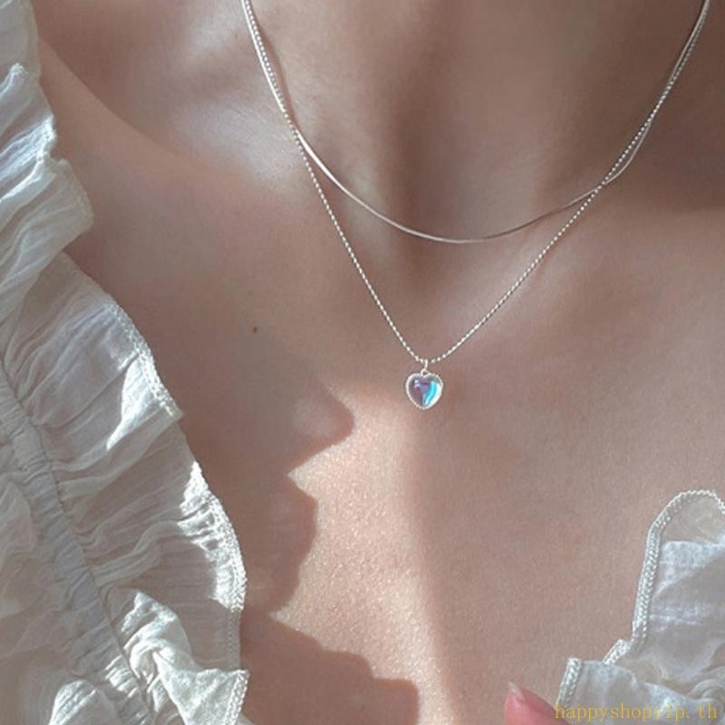 จี้สร้อยคอมูนสโตน HSV ร่วมสมัย เครื่องประดับสำหรับผู้หญิง
