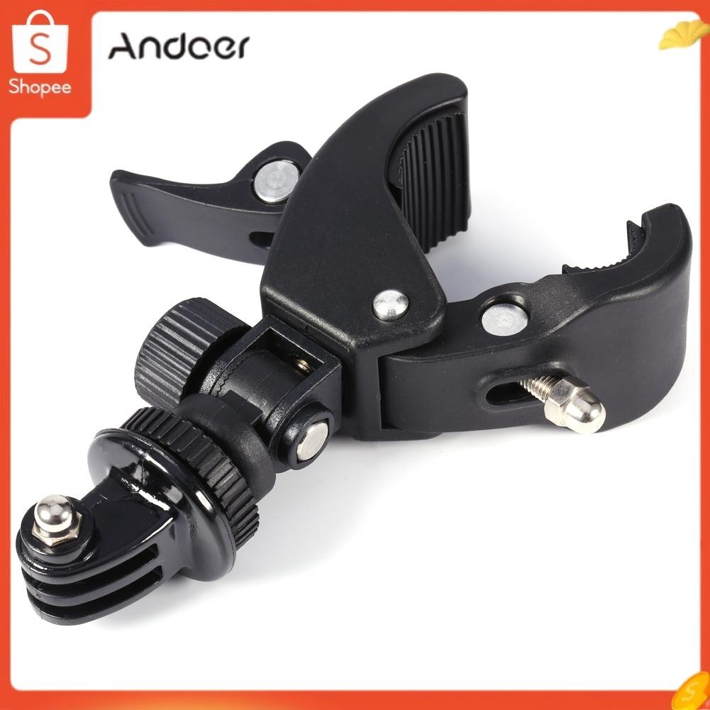 Andoer Andoer 360 ° Rotatable Bike คลิปแฮนด์จักรยานบนแคลมป์เมาท์มอเตอร์ไซด์ขี่จักรยานอะแดปเตอร์กล้อง