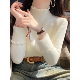ซับขนแกะหนา เสื้อกันหนาวผู้หญิง สไตล์ใหม่ ออบอุ่มด้วยขอบที่น่ารัก พร้อมให้คุณสวมใส่ในวันอากาศเย็น