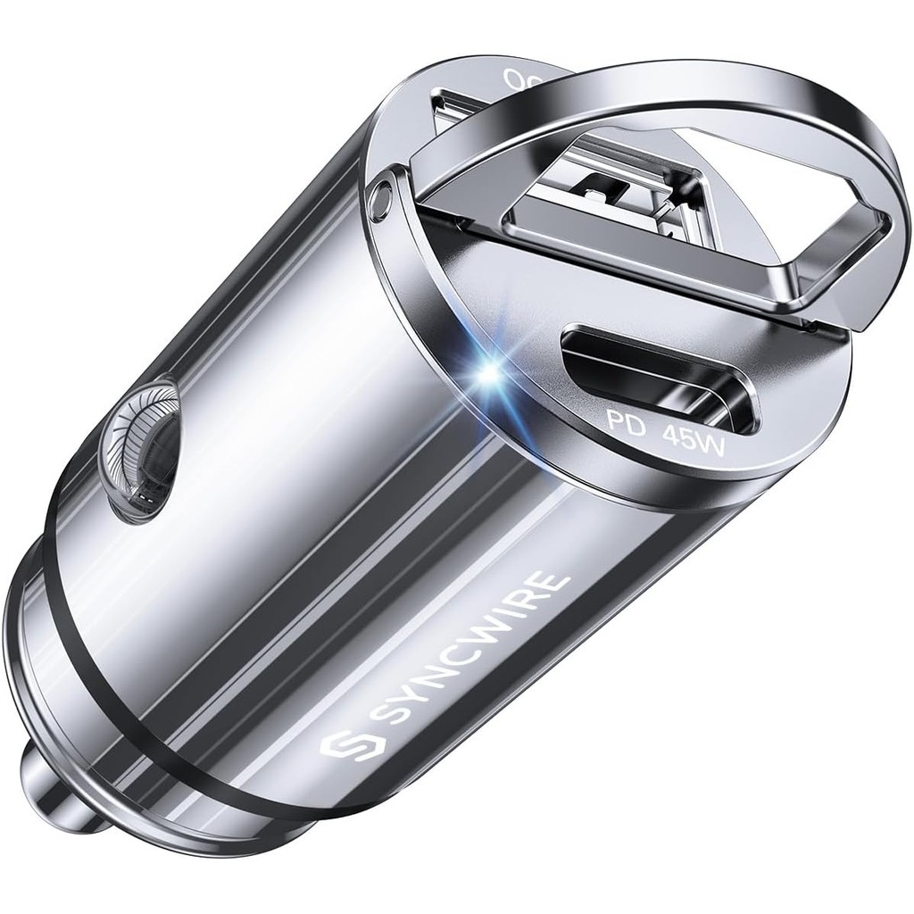 USB C Car Charger Syncwire 90W [PD 45W & QC 45W] USB Car Charger Adapter Fast Charging [Super Mini &
