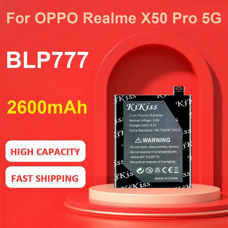 แบตเตอรี่ KiKiss สําหรับ OPPO Realme X50 Pro 5G,BLP777,2600mAh