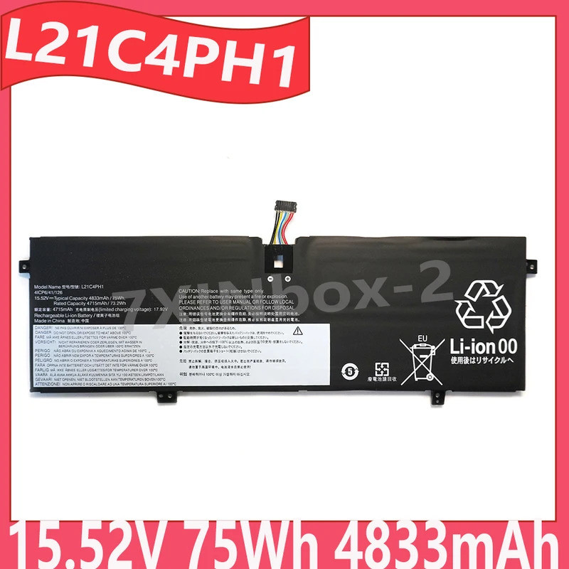 L21C4PH1 1542V 75Wh 4833mAh แบตเตอรี่ OEM สําหรับ Lenovo โยคะ Slim 9-14IAP7 82T0 Slim 9-14IAP7 82T1 