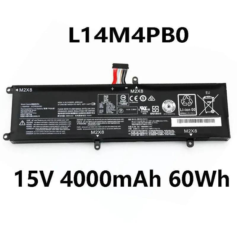 L14M4PB0 L14S4PB0 15V 4000mAh 60Wh แบตเตอรี่แล็ปท็อปสําหรับ Lenovo Savior Savers 14-ISK 15-ISK Serie