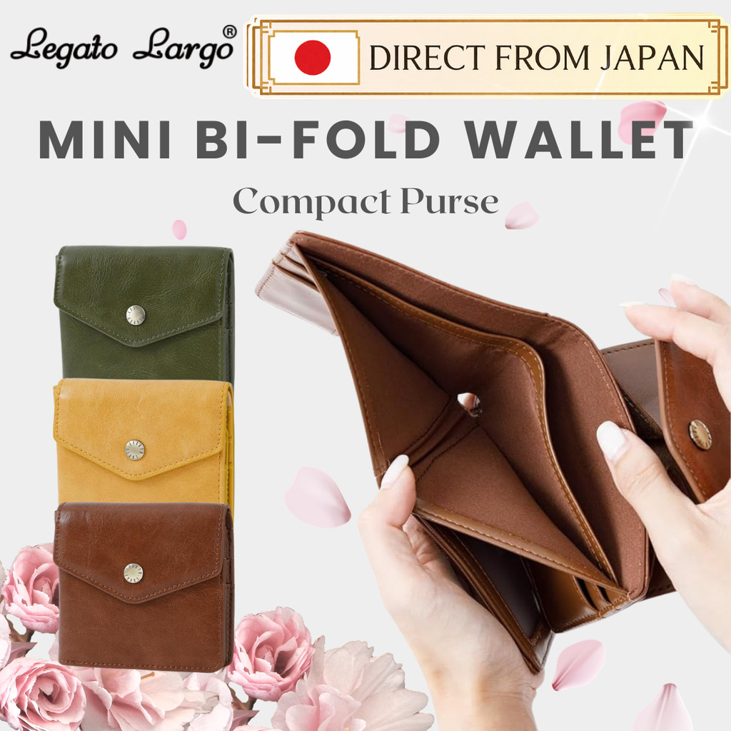 Legato Largo Easy Access Mini Bifold Wallet Compact Ladies Purse From Japan