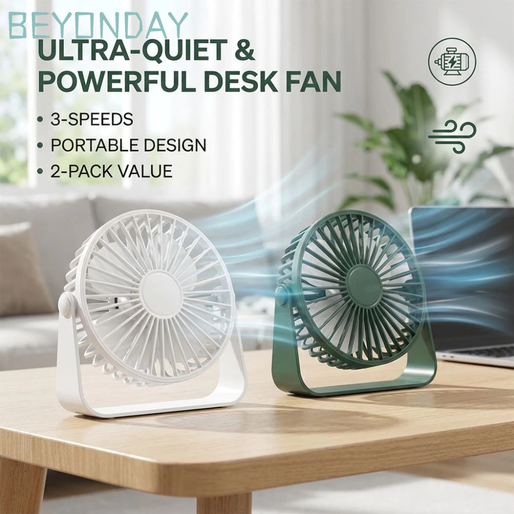 GUOGUA พัดลม USB ตั้งโต๊ะ ปรับมุม 360 องศา