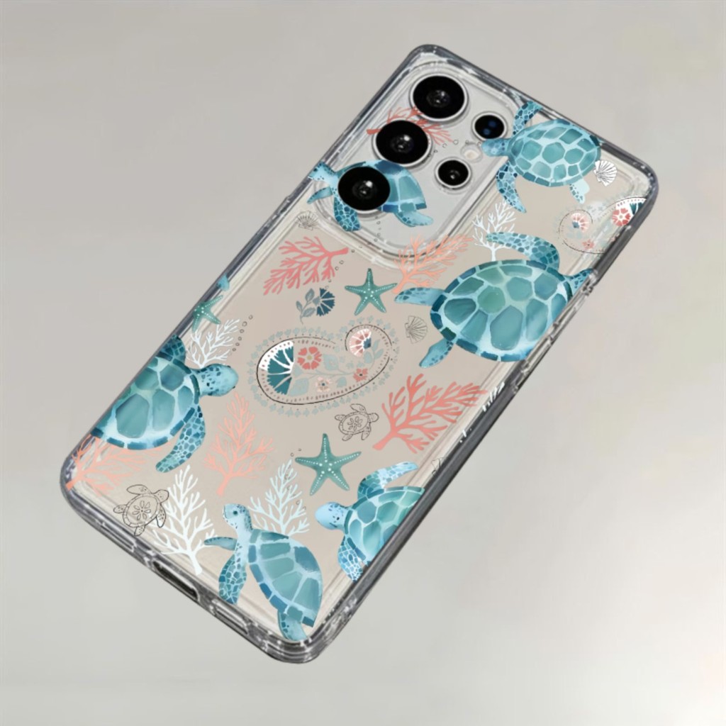เต่าทะเลสําหรับ Samsung 25 Ultra Case S26 Ultra S24 Plus S23 FE S22 S21 S20 ป้องกันหน้าจอปลอกกันฝุ่น