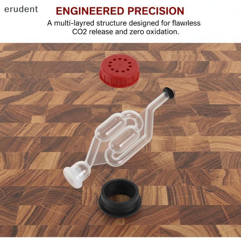 Erudent 2/4 ชิ้น Homebrew Bubble Airlo Carboys Stopper & Fermenter ซีลวาล์วเกรดอาหาร Grommets S-Shape Airlos ใหม่
