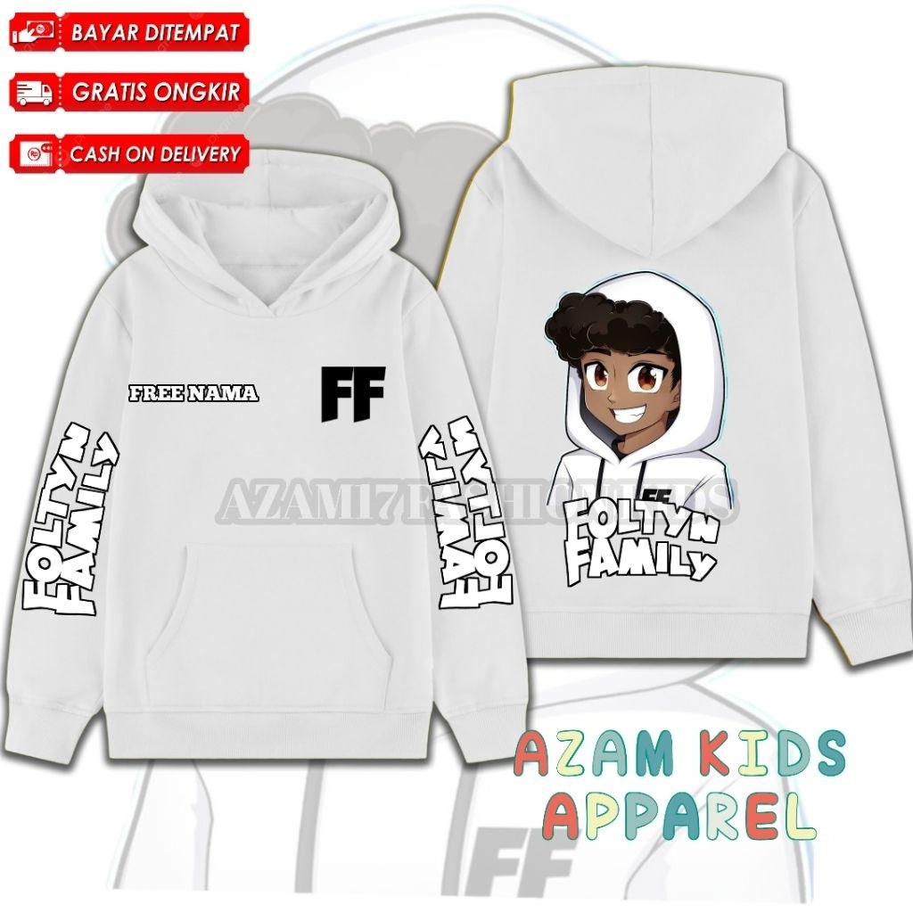🥳🥳 Hoodie Jacket เด็ก Youtuber Roblox Foltyn ครอบครัวฟรีชื่อ / เสื้อกันหนาวมีฮู้ดเด็ก Foltyn ครอบครั