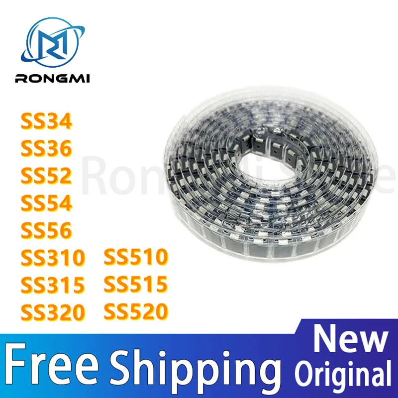 5PCS SMC SS34 SS36 SS310 SS315 SS3150 SS320 SS52 SS54 SS56 SS510 SS515 SS5150 SS520 DO-214AB ในสต็อก