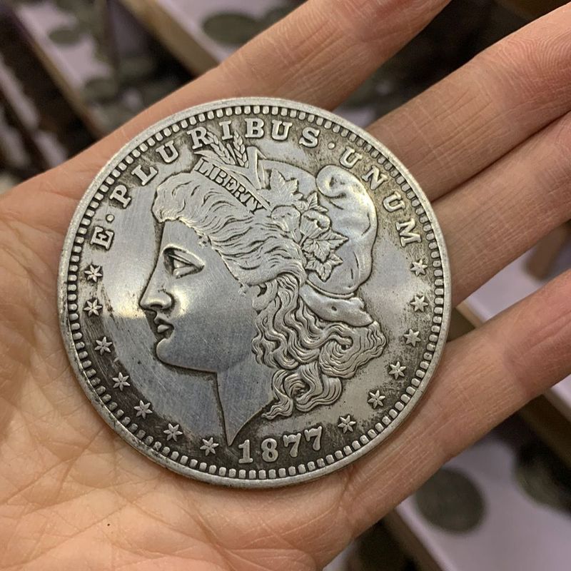 American Morgan Silver Dollar Queen Coin ขนาดใหญ่ เส้นผ่านศูนย์กลาง 6 ซม. @ ¥%....... vcxz