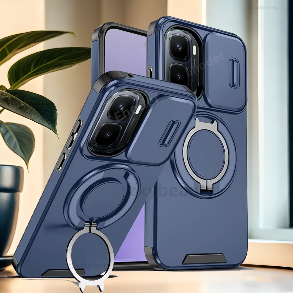 สําหรับ Infinix GT 50 Pro 4G 5G 2026 กรณีเกราะกันกระแทกสไลด์ปลอกแม่เหล็กสําหรับ GT50 50Pro แหวนขาตั้งป้องกันปกหลัง