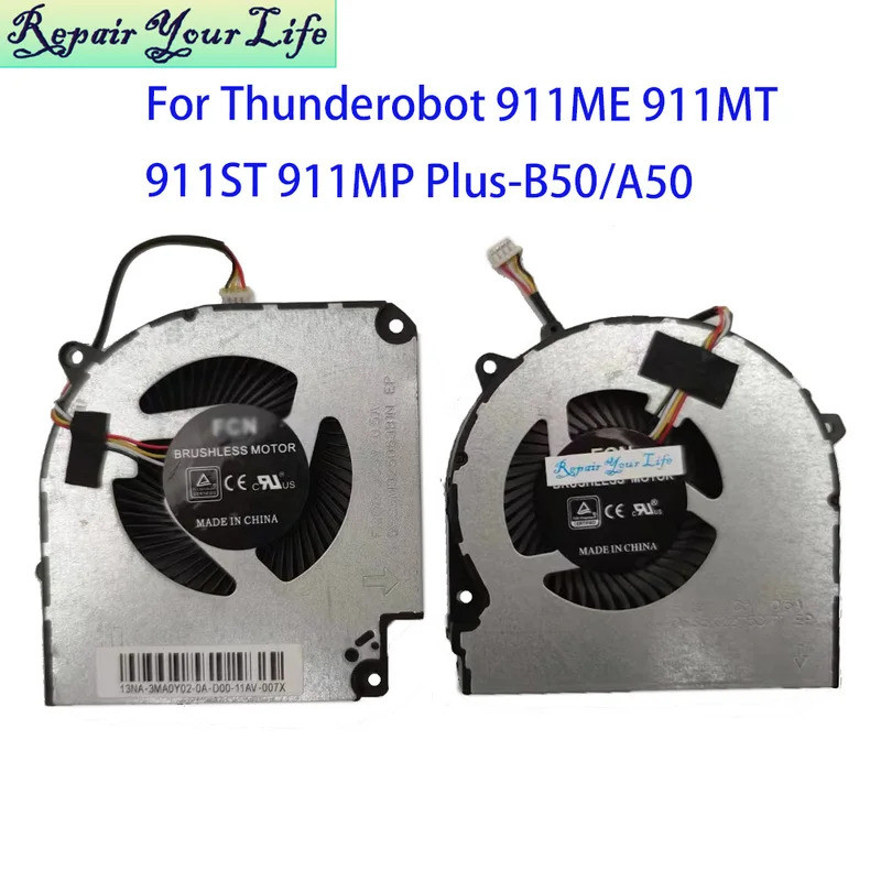 * โน้ตบุ๊ค Cooler CPU GPU พัดลมสําหรับ Thunderobot 911ME 911MT 911MP 911ST 911PLUS-B50 A5016G หม้อน้